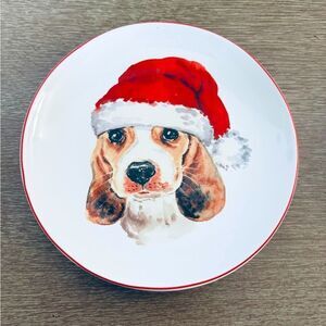 Pier 1 Imports Christmas Puppies Cavalier King Charles Dog Holiday Plate